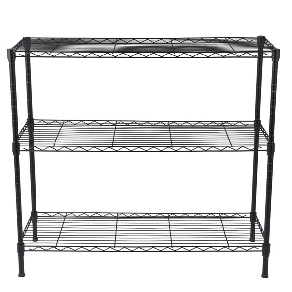 Rebrilliant 3Tier Heavy Duty Adjustable Shelving Unit Black & Reviews